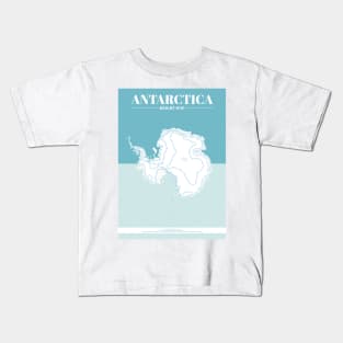 Antarctica Contour Map Kids T-Shirt